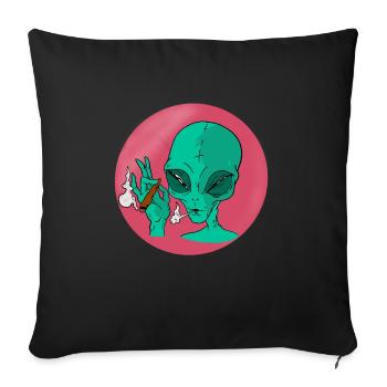 Fumer piqûre étrangère - Housse de coussin décorative 45 x 45 cm - noir - Devant