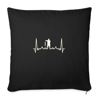 Fishing Heartbeat - Housse de coussin décorative 45 x 45 cm - noir - Devant