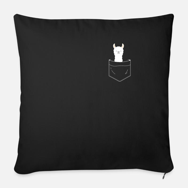 Llama Alpaka Geschenkidee Fluffy Shaggy - Sofakissenbezug 45 x 45 cm - Schwarz