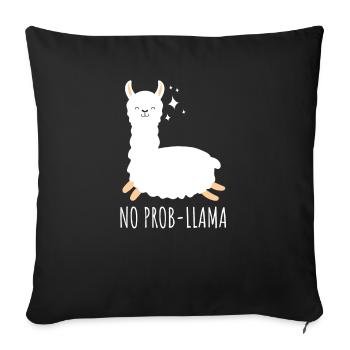 Llama Alpaka Gift Idea Fluffy Shaggy - Sofa pillowcase 17,3'' x 17,3'' (45 x 45 cm) - black - Front