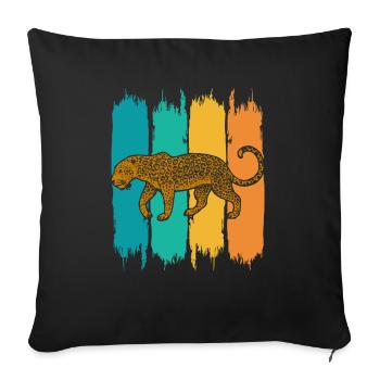 léopard - Housse de coussin décorative 45 x 45 cm - noir - Devant