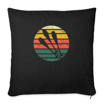 Clubs de jonglerie jongleurs vintage rétro - Housse de coussin décorative 45 x 45 cm - noir - Devant