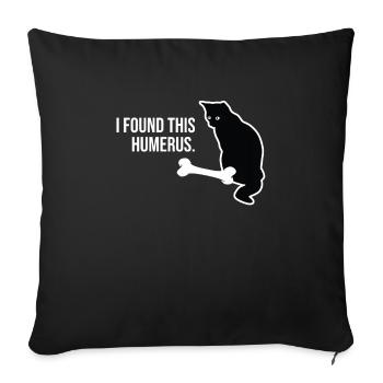 J'ai trouvé ce cadeau Humerus Cadeaux drôles d'amoureux des chats - Housse de coussin décorative 45 x 45 cm - noir - Devant