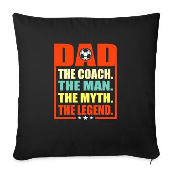 Soccer Soccer - Sofa pillowcase 17,3'' x 17,3'' (45 x 45 cm) - black - Front