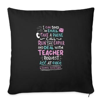 School Secretary - Sofa pillowcase 17,3'' x 17,3'' (45 x 45 cm) - black - Front