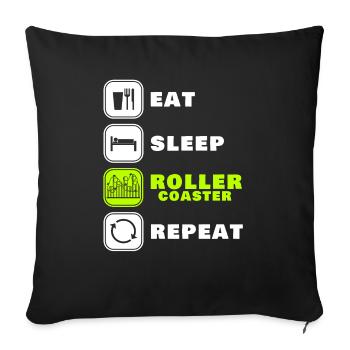 roller coaster - Sofa pillowcase 17,3'' x 17,3'' (45 x 45 cm) - black - Front