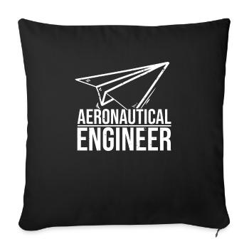 T-shirt d'avion en papier d'ingénieur aéronautique - Housse de coussin décorative 45 x 45 cm - noir - Devant