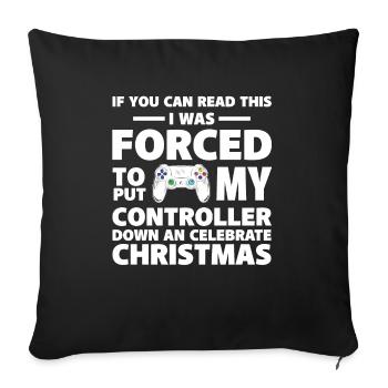 Gamer Christmas - Sofa pillowcase 17,3'' x 17,3'' (45 x 45 cm) - black - Front