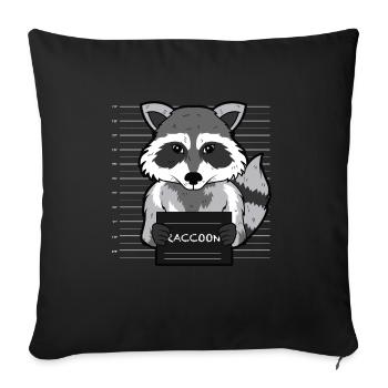 racoon - Sofa pillowcase 17,3'' x 17,3'' (45 x 45 cm) - black - Front