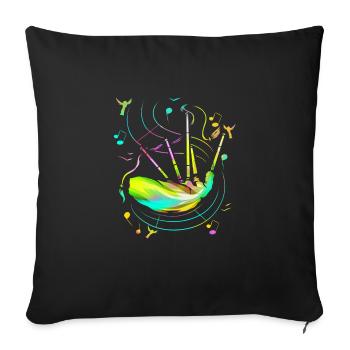 Dudelsack Sackpfeife Schottland Musiker - Sofakissenbezug 45 x 45 cm - Schwarz - Vorne