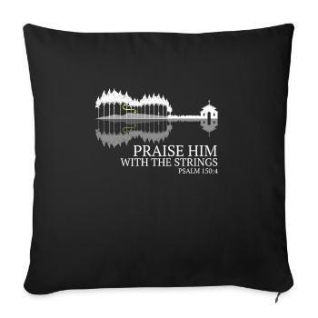 Violin Violin Bible Verse Violinist Church Band - Sofa pillowcase 17,3'' x 17,3'' (45 x 45 cm) - black - Front
