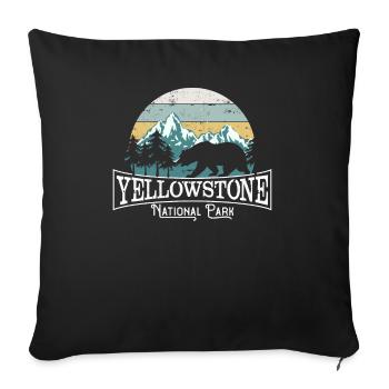 Simple Rétro Cadeau du parc national de Yellowstone - Housse de coussin décorative 45 x 45 cm - noir - Devant