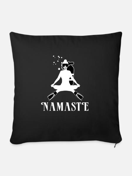 Plongée yoga plongée plongée en apnée méditation - Housse de coussin décorative 45 x 45 cm - noir