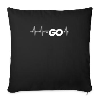 Go-Programmiersprache mit Go-Logo im Handumdrehen - Sofakissenbezug 45 x 45 cm - Schwarz - Vorne
