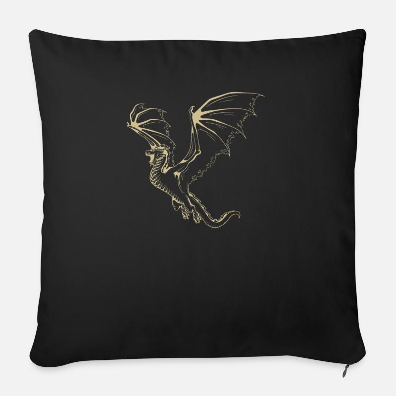 Drache - Sofakissenbezug 45 x 45 cm - Schwarz
