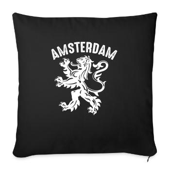 Amsterdam City Pays-Bas Football Souvenir Hollande - Housse de coussin décorative 45 x 45 cm - noir - Devant
