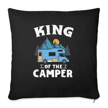 RV Fan King Camper Gift Design Idea for RV Camper - Sofa pillowcase 17,3'' x 17,3'' (45 x 45 cm) - black - Front