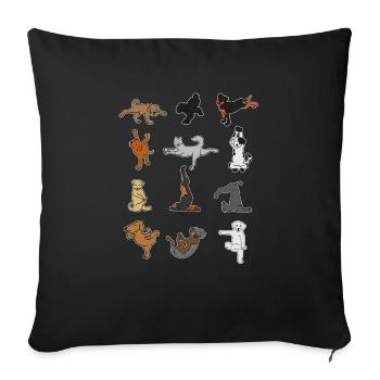 Dog Yoga Dog Puppy Meditation Relaxation - Sofa pillowcase 17,3'' x 17,3'' (45 x 45 cm) - black - Front