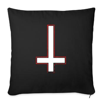 Turned Cross Peter Satan Seal Symbol Goth - Sofa pillowcase 17,3'' x 17,3'' (45 x 45 cm) - black - Front