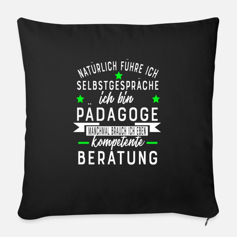 PÄDAGOGE - Sofakissenbezug 45 x 45 cm - Schwarz