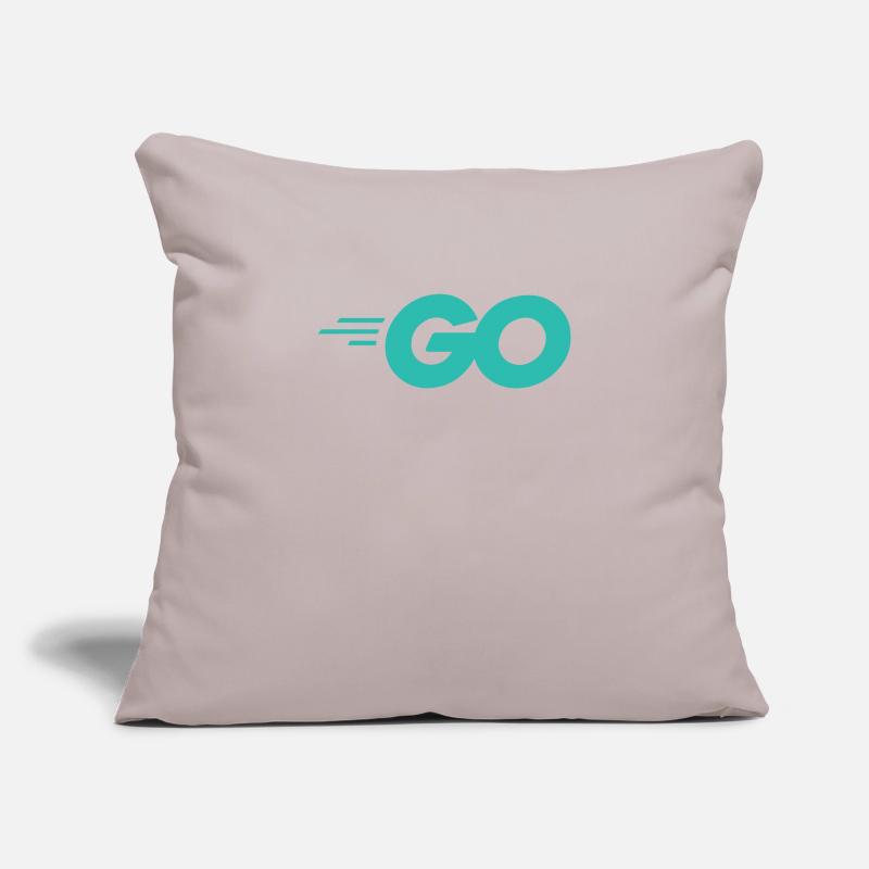 Go Langage de programmation avec logo Go Go Housse de coussin décorative 45 x 45 cm