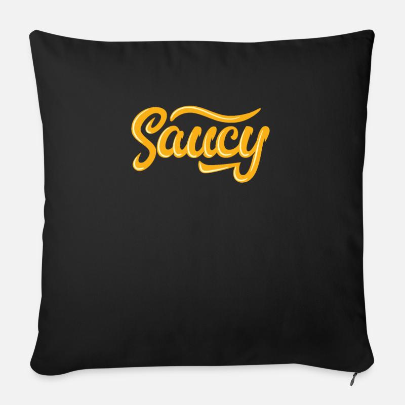 Saucy Frech Schriftzug - Sofakissenbezug 45 x 45 cm - Schwarz