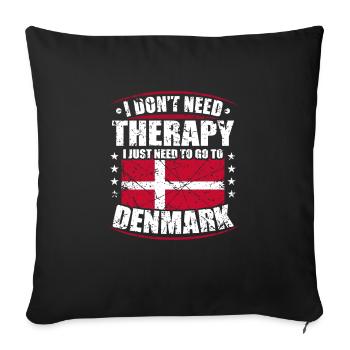 Danemark Danois Cadeau danois Copenhague - Housse de coussin décorative 45 x 45 cm - noir - Devant