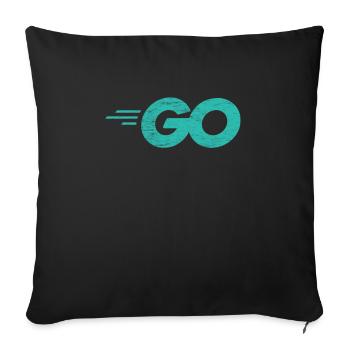 Go-Programmiersprache mit Go-Logo in Not - Sofakissenbezug 45 x 45 cm - Schwarz - Vorne