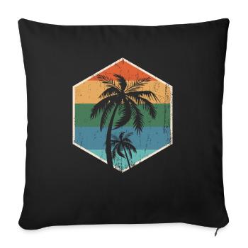 Vintage Retro California Palm Tree Design design - Sofa pillowcase 17,3'' x 17,3'' (45 x 45 cm) - black - Front