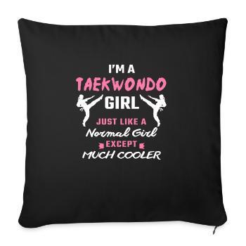 Taekwondo Girl Funny Taekwondo Gift Ideas Kick - Sofakissenbezug 45 x 45 cm - Schwarz - Vorne