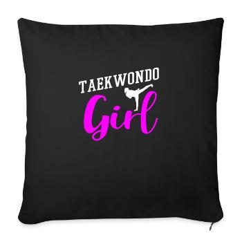 Taekwondo Girl Taekwondo Gifts Funny Taekwondo - Sofakissenbezug 45 x 45 cm - Schwarz - Vorne