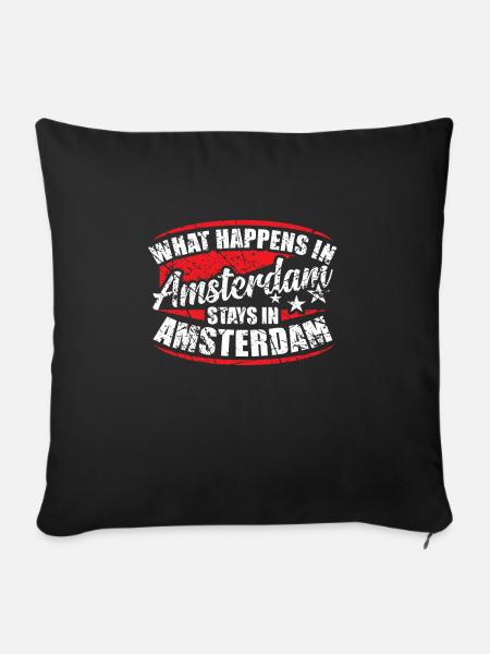 Amsterdam - Sofakissenbezug 45 x 45 cm - Schwarz