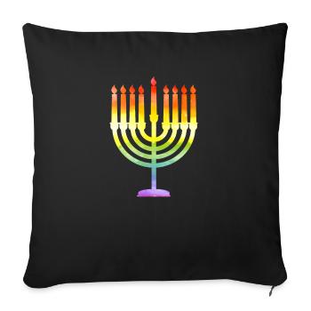 Schönes Vintages Chanukka Menorah, glücklich - Sofakissenbezug 45 x 45 cm - Schwarz - Vorne