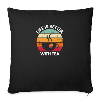 Matcha Green Tea Drinker Gift Green Tea - Sofa pillowcase 17,3'' x 17,3'' (45 x 45 cm) - black - Front
