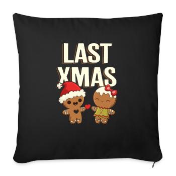 Last Christmas I Gingerbread Heart Couple - Sofa pillowcase 17,3'' x 17,3'' (45 x 45 cm) - black - Front