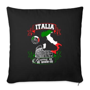 Roma Italia T-shirt, Roma is my favorite city shirt - Sofa pillowcase 17,3'' x 17,3'' (45 x 45 cm) - black - Front