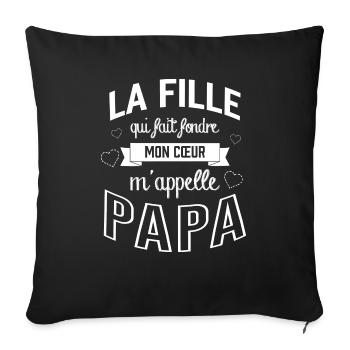 Fille Fondre Mon Coeur Heart - Sofakissenbezug 45 x 45 cm - Schwarz - Vorne
