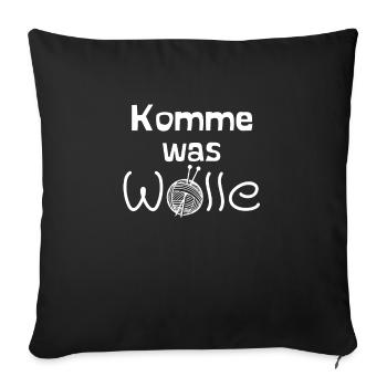 Komme was Wolle - Sofakissenbezug 45 x 45 cm - Schwarz - Vorne