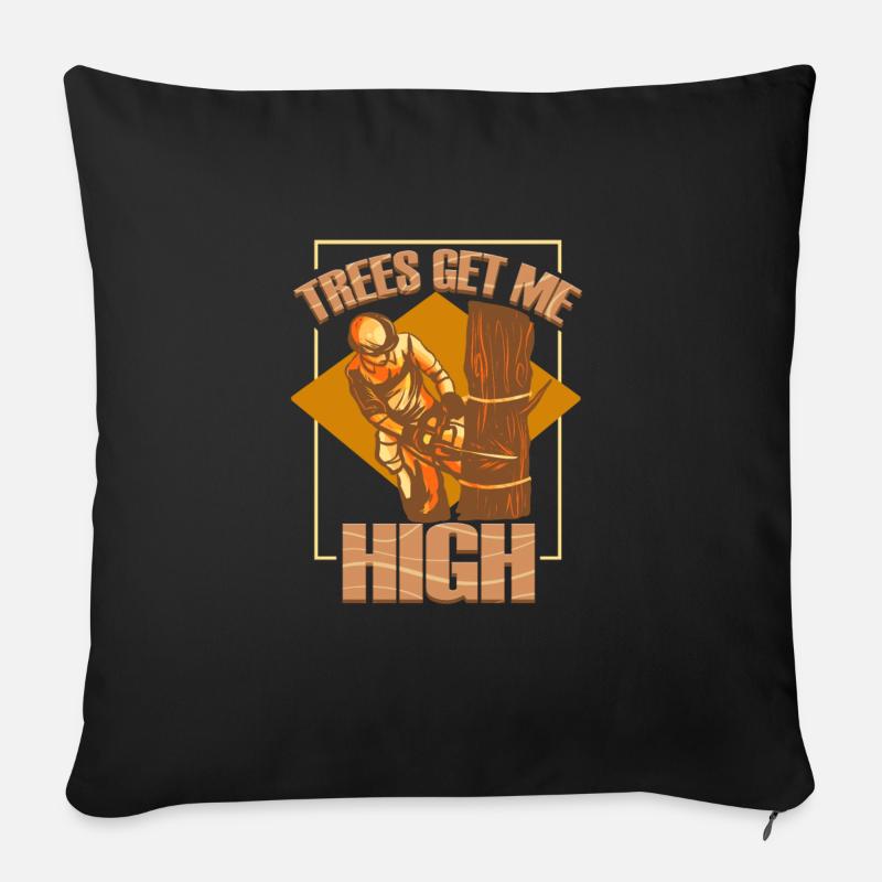Arborist Tree Surgeon Lumberjack chainsaw poison - Sofa pillowcase 17,3'' x 17,3'' (45 x 45 cm) - black