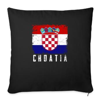 Croatia - Sofa pillowcase 17,3'' x 17,3'' (45 x 45 cm) - black - Front