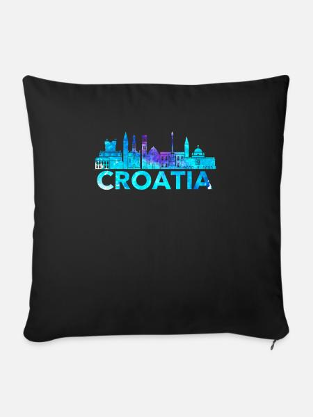 Kroatien - Sofakissenbezug 45 x 45 cm - Schwarz