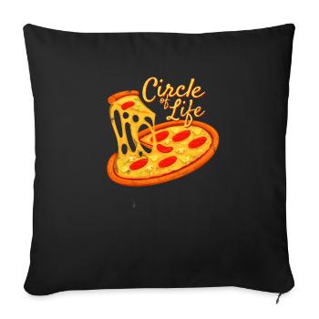 pizza - Housse de coussin décorative 45 x 45 cm - noir - Devant