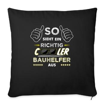Construction helper house construction site manager site manager - Sofa pillowcase 17,3'' x 17,3'' (45 x 45 cm) - black - Front