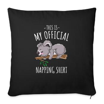 This Is My Offical Napping Shirt Sleep Lazy - Sofa pillowcase 17,3'' x 17,3'' (45 x 45 cm) - black - Front