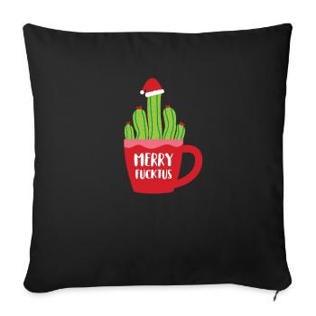 Cactus anti noel - Housse de coussin décorative 45 x 45 cm - noir - Devant