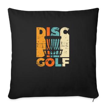 Retro Disc Golf Vintage Ultimate Frisbee - Sofakissenbezug 45 x 45 cm - Schwarz - Vorne