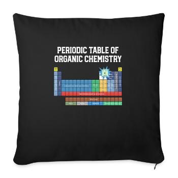 Conception de la chimie organique Tableau périodique des - Housse de coussin décorative 45 x 45 cm - noir - Devant