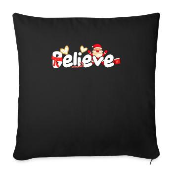 Noël croire Noël - Housse de coussin décorative 45 x 45 cm - noir - Devant