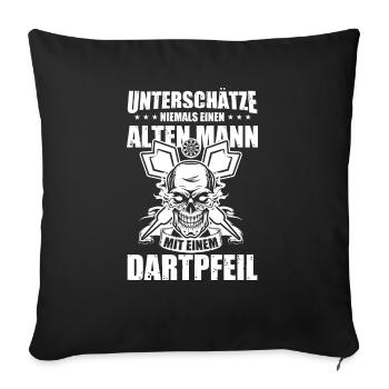Alter Mann Dart - Sofakissenbezug 45 x 45 cm - Schwarz - Vorne