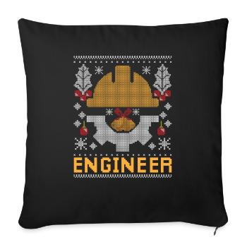 Engineer Christmas Ingenieur Weihnachten Student - Sofakissenbezug 45 x 45 cm - Schwarz - Vorne
